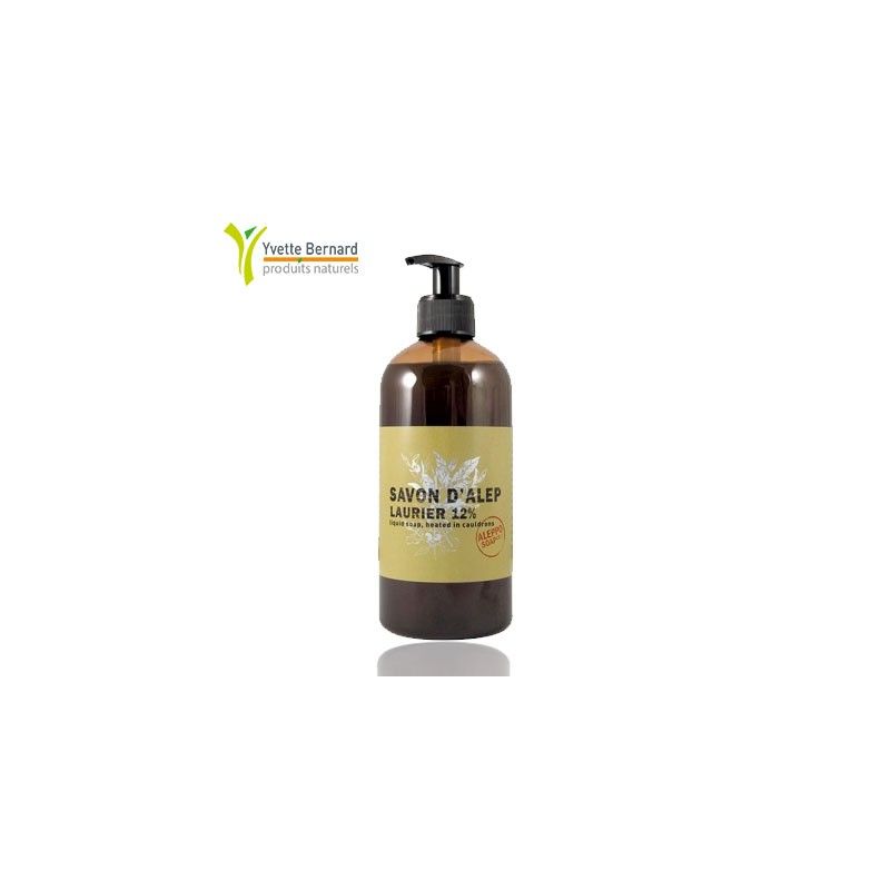 Savon d'Alep Liquide 12 % Laurier Et Olive avec pompe 500 ml