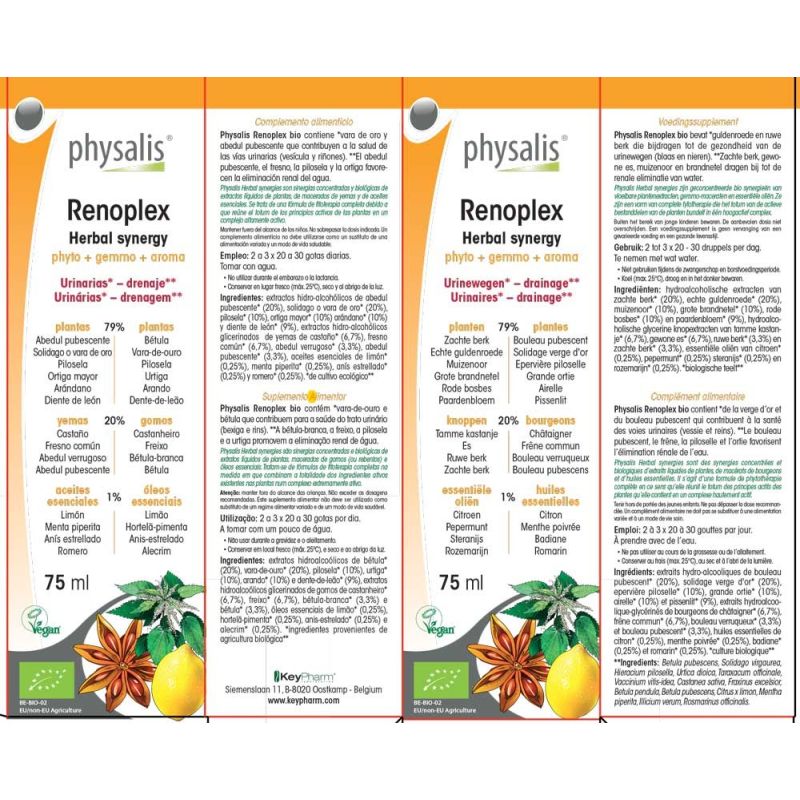 RENOPLEX BIO 75ml - Phyto + Gemmo + HE etiquette