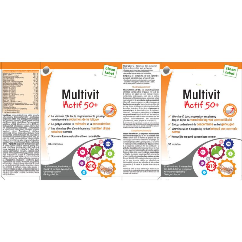 MULTIVIT ACTIF 50+| le complex Multivitaminé | Au meilleur prix