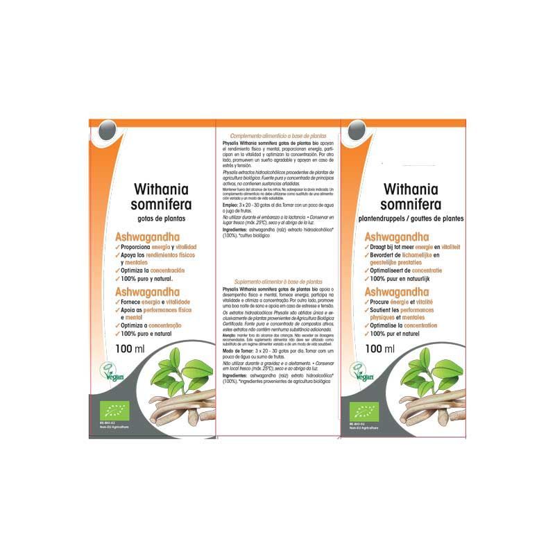Ashwagandha Bio 100ml | Extrait Liquide Végane | Gouttes