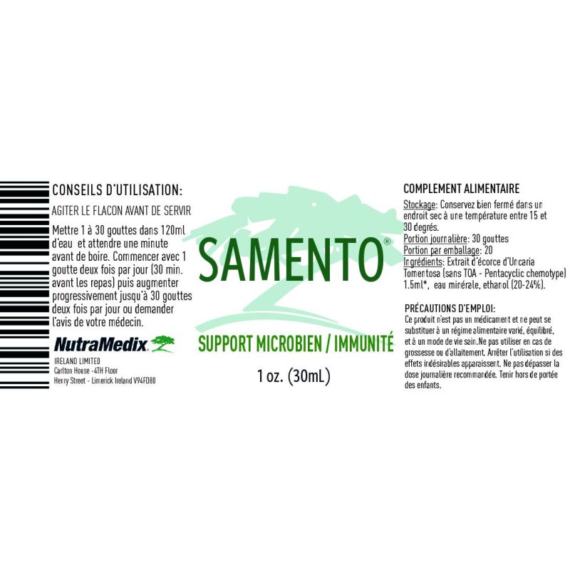 Samento sans TOA 30ml | Griffe du Chat | Nutramedix