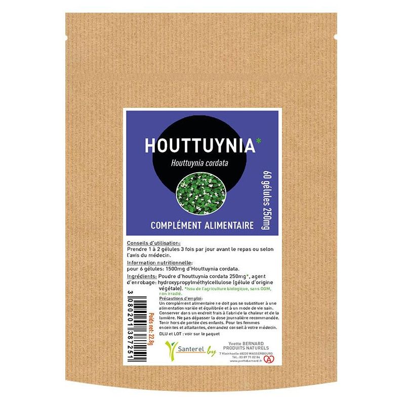 HOUTTUYNIA cordata 60 GELULES 250mg -*issu de l'agriculture biologique - Santerel
