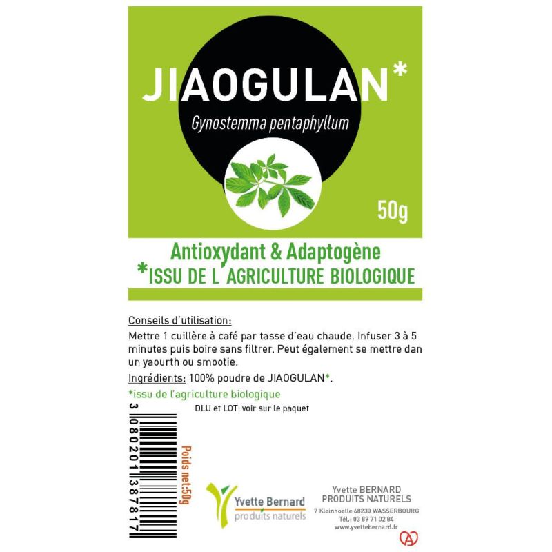 Jiaogulan Poudre Bio 50g | Agriculture Biologique | Santerel