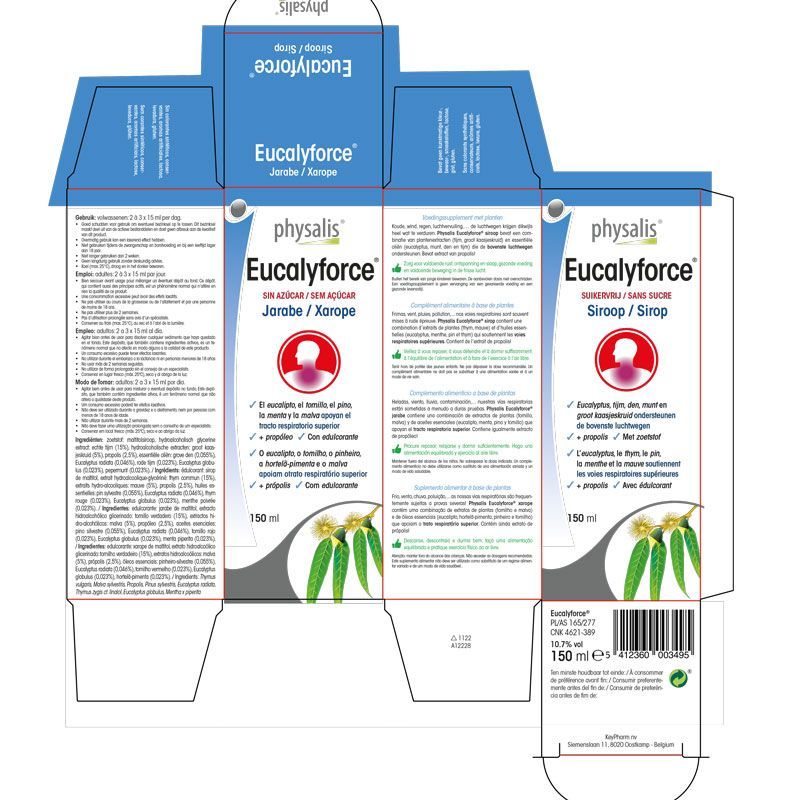 EUCALYFORCE sirop sans sucre PHYSALIS| Sirop naturel|Yvette Bernard