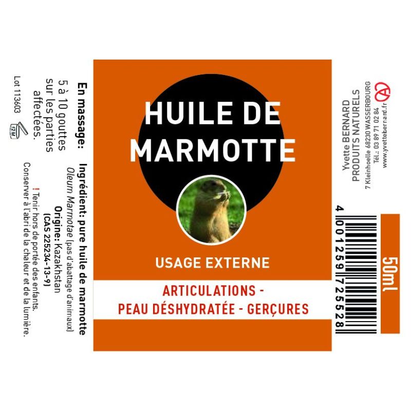 l'huile de MARMOTTE pure| Bienfaits et utilisation| Au meilleur prix