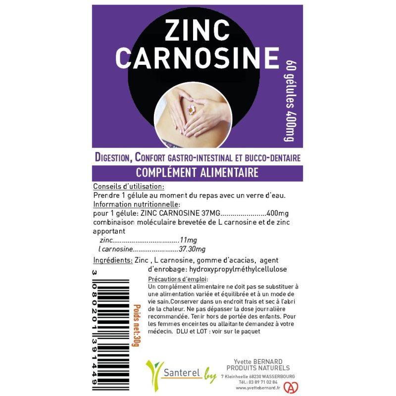 ZINC L-CARNOSINE | Bienfaits et utilisations | Au meilleur prix