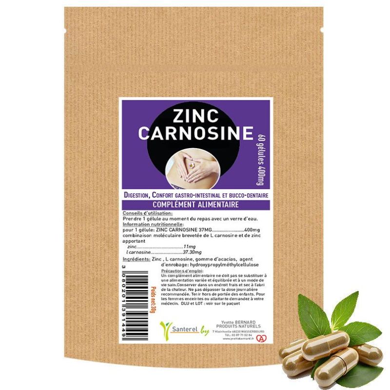 ZINC CARNOSINE 60 GELULES 400MG - SANTEREL