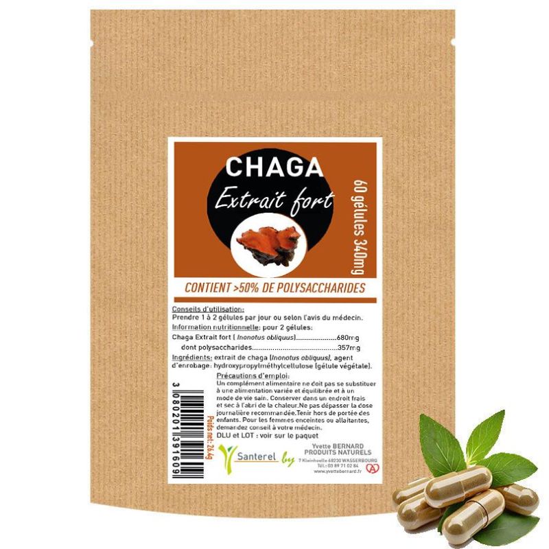 CHAGA EXTRAIT FORT 60 GELULES 340MG - SANTEREL