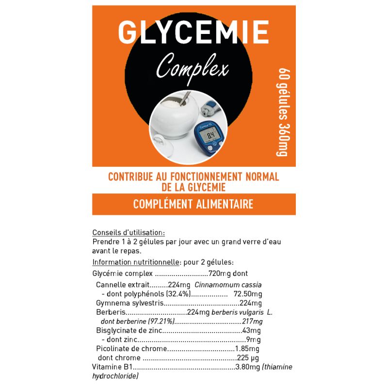 Glycémie Complex 360mg | 60 Gélules Chrome, Zinc | Santerel