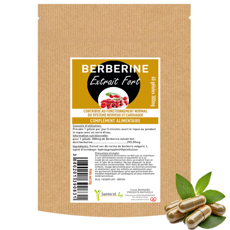 BERBERINE EXTRAIT FORT 60 GELULES 300MG -  SANTEREL