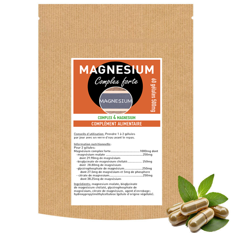 Magnesium Complex Fort 500mg | 4 Formes | 124mg Mg | Santerel