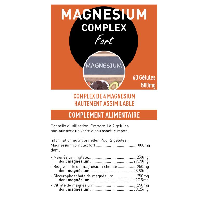 Magnesium Complex Fort 500mg | 4 Formes | 124mg Mg | Santerel