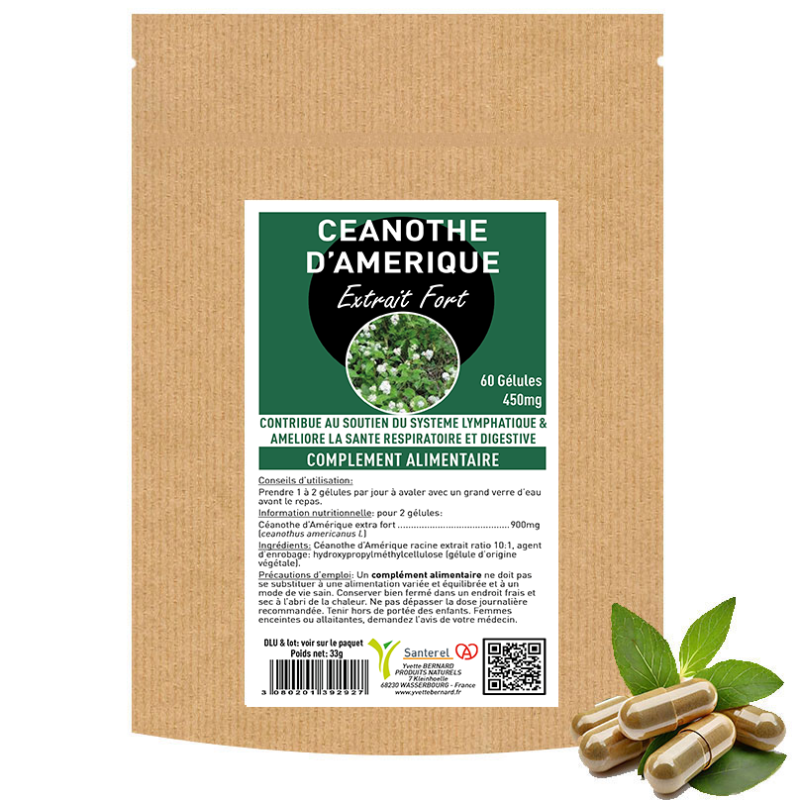 CEANOTHE D'AMERIQUE Extrait fort 60 gélules  - RED ROOT - SANTEREL
