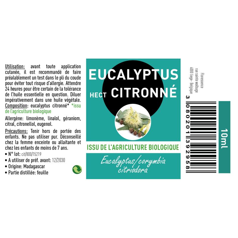 Huile essentielle Eucalyptus citriodora Bio | Bienfaits | Au meilleur prix