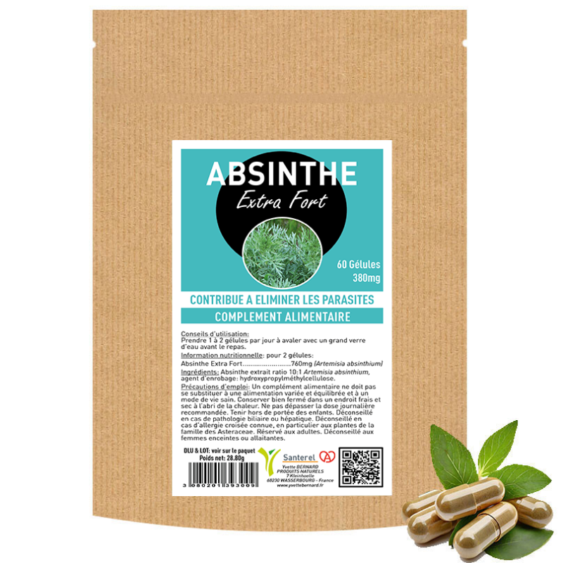 ABSINTHE Extra fort 60 GELULES 380MG - SANTEREL
