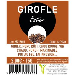GIROFLE entier 15G