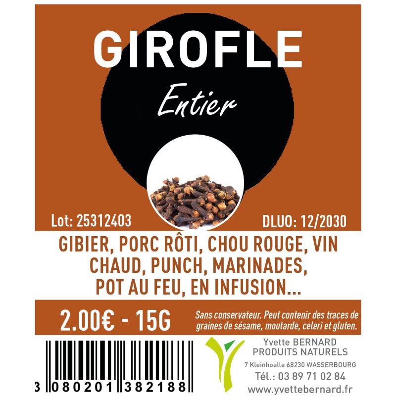 GIROFLE entier 15G