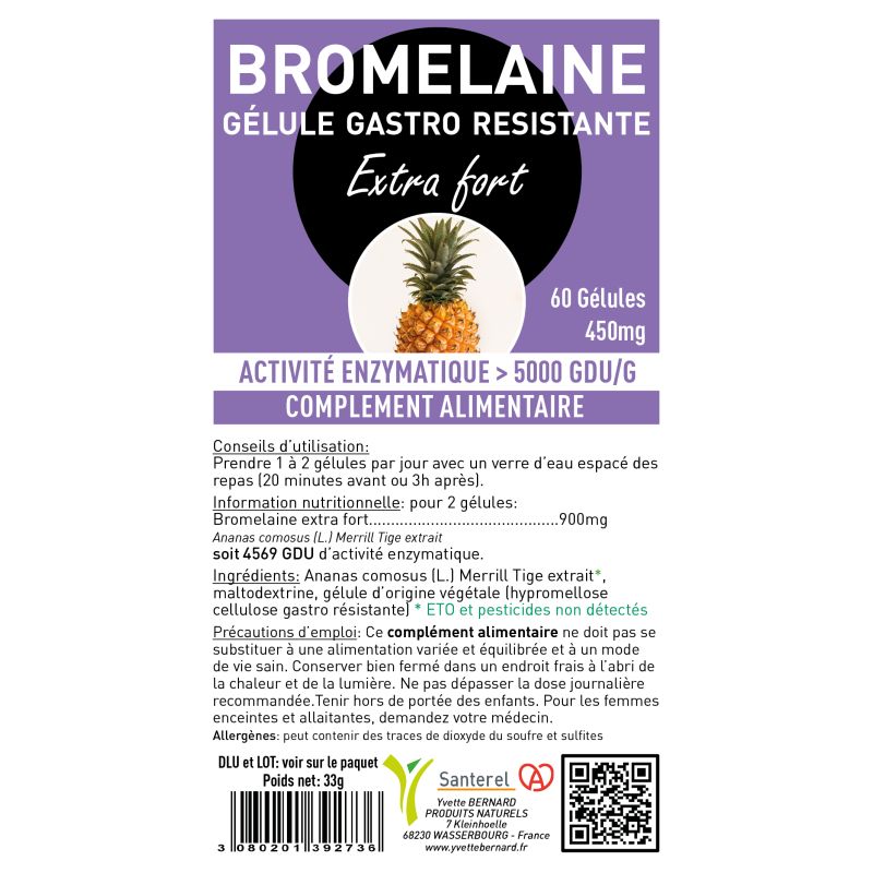 BROMELAINE Extra fort | gélules gastro resistantes | Au meilleur prix