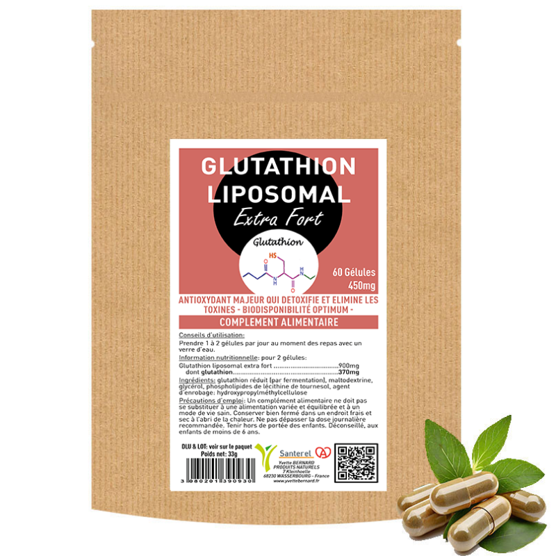 GLUTATHION LIPOSOMAL - GSH - 60 gélules  450mg - SANTEREL