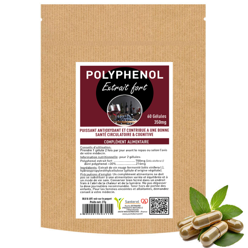 POLYPHENOL EXTRAIT FORT 60 GELULES 350MG - SANTEREL