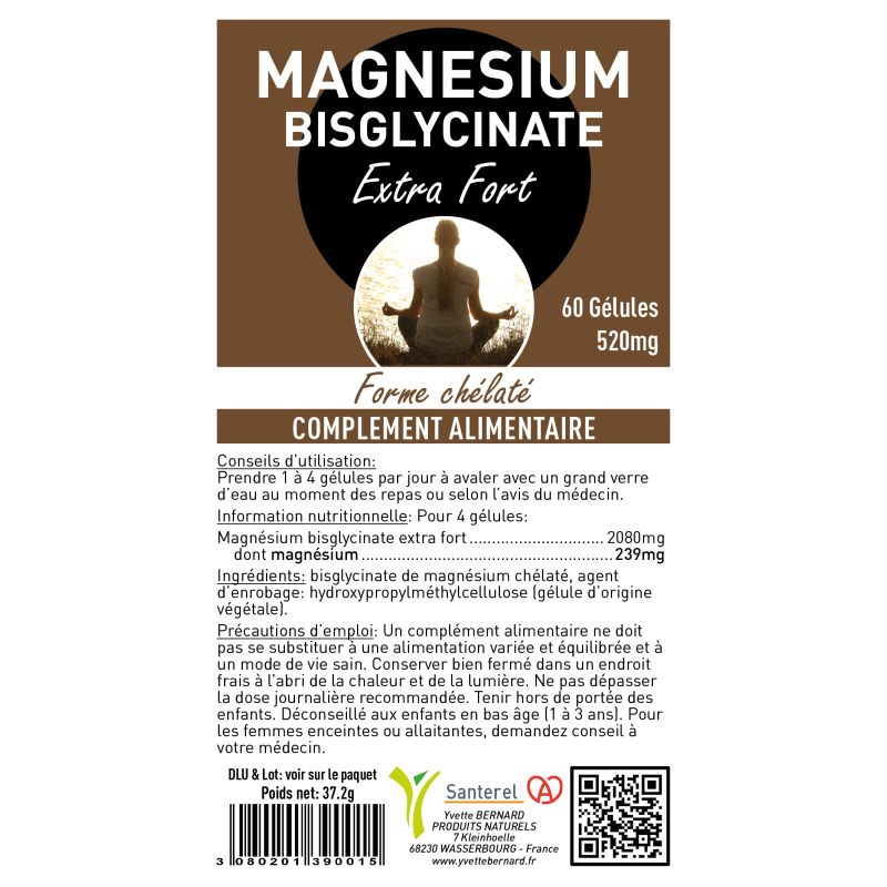 Magnesium Bisglycinate Extra Fort 520mg | Santerel
