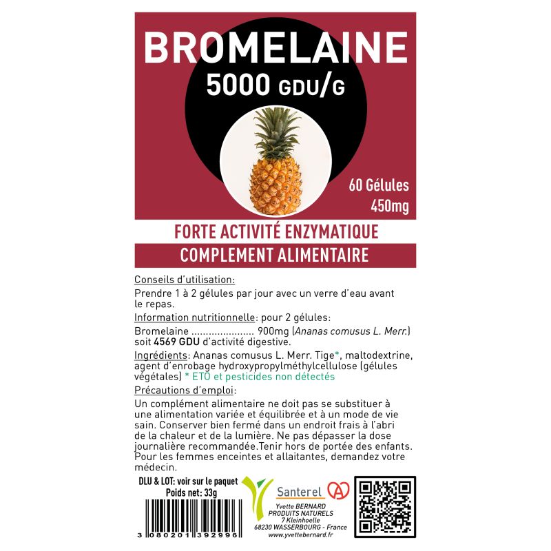 BROMELAINE 5000GDU/g | Bienfaits et utilisations| Au meilleur prix