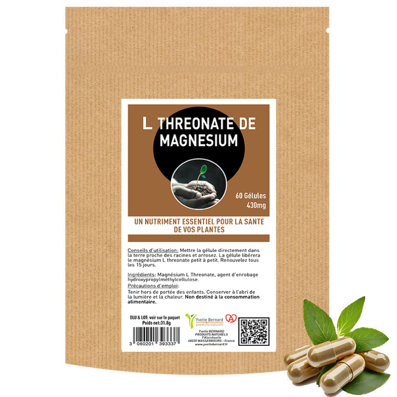 Magnesium L threonate 60 gelules - un nutriment pour nos plantes