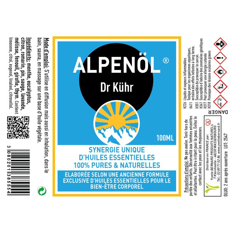 ALPENOL 100ML - synergie d'huiles essentielles du Dr Kuhr