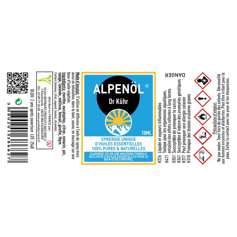 Alpenöl en spray – Synergie de 11 huiles essentielles naturelles
