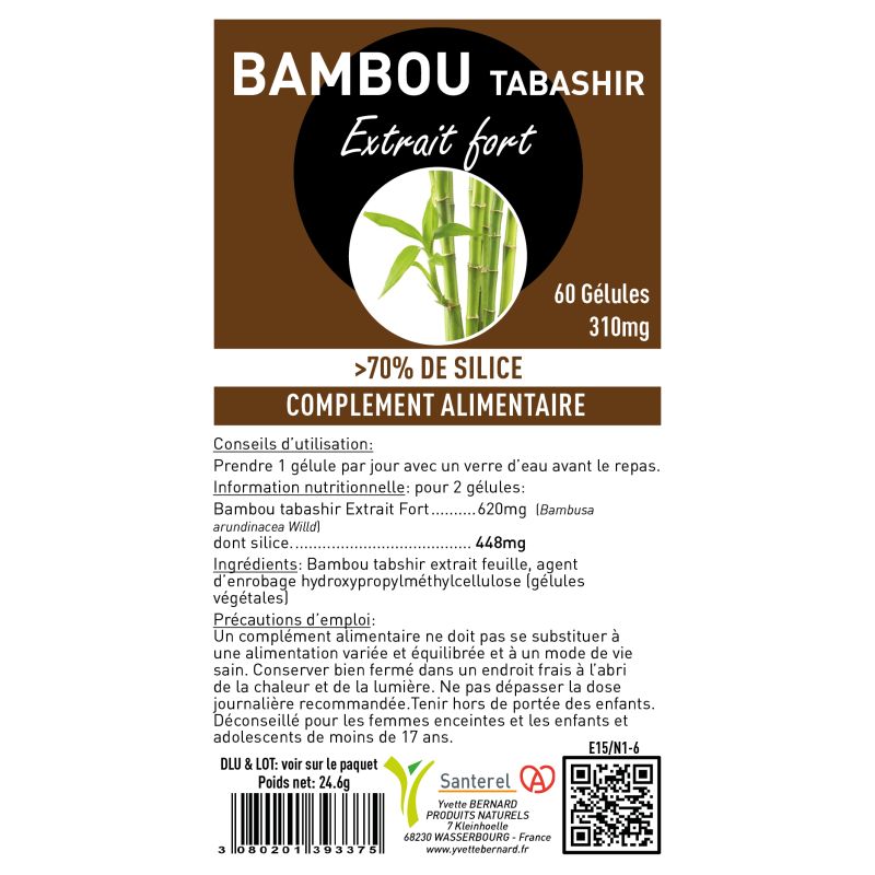 Bambou Tabashi extrait | Contient 70% de silice | AU meilleur prix