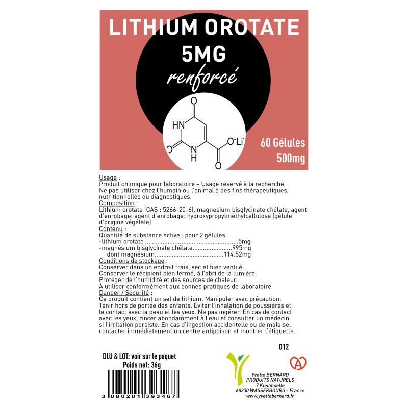 Lithium orotate 5mg | Au meilleur prix