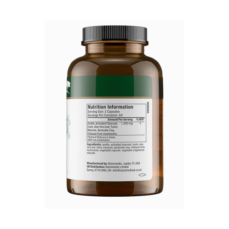 Binder Plus 120 Gélules | Zéolite, Charbon Actif | Nutramedix