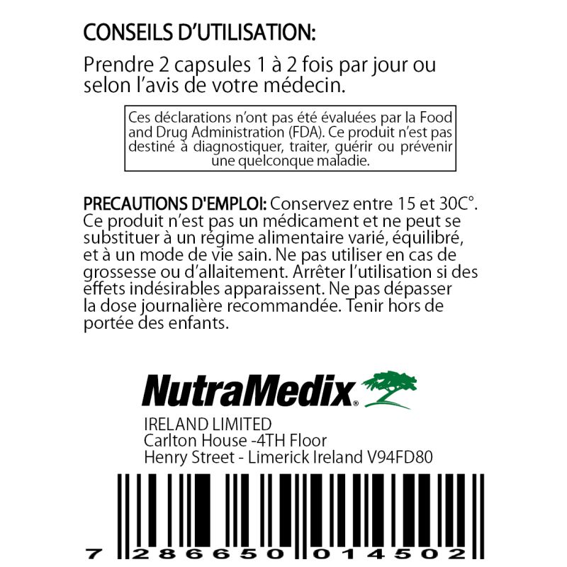 Binder Plus 120 Gélules | Zéolite, Charbon Actif | Nutramedix
