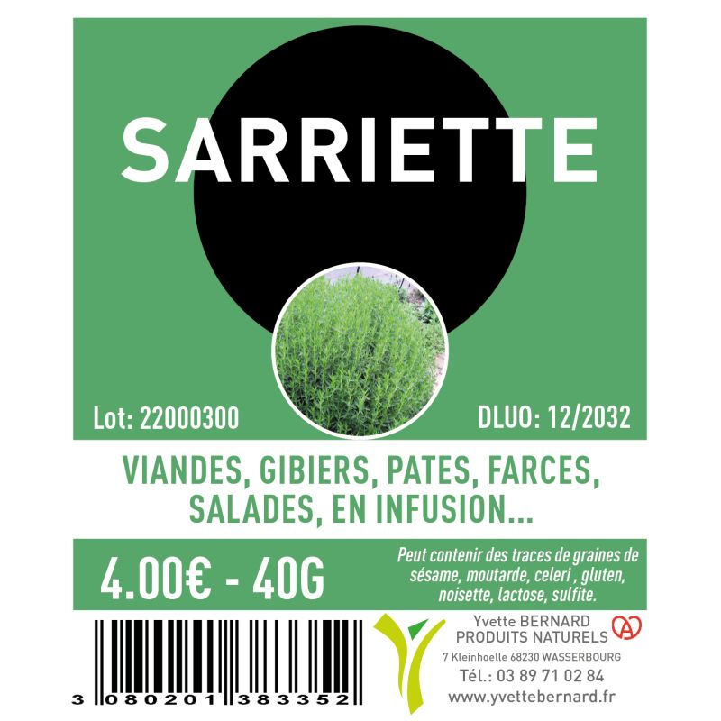 SARRIETTE feuilles 40g