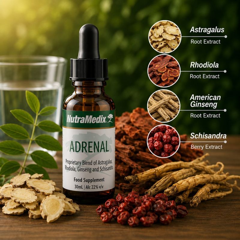 Adrenal 30 ml – NutraMedix : soutien adaptogène pour le stress & les glandes surrénales