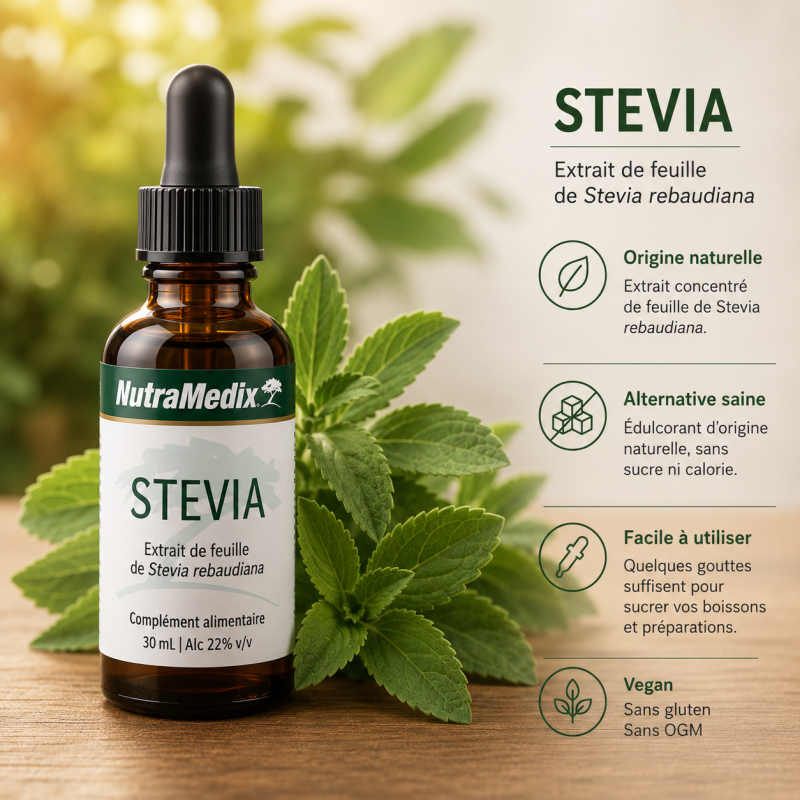 Stevia 30 ml – NutraMedix : douceur sans sucre & soutien métabolique