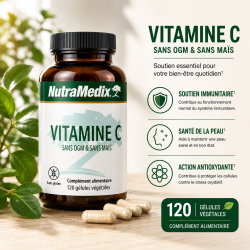 VITAMINE C 1000mg - Nutramedix - 120 capsules sans OGM
