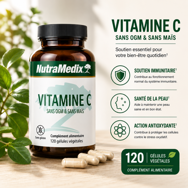 VITAMINE C 1000mg - Nutramedix - 120 capsules sans OGM