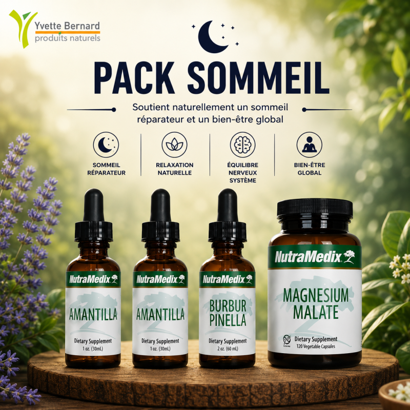 Pack SOMMEIL - Nutramedix - 2X Amantilla, 1X Burbur-Pinella, 1x Magnésium malate