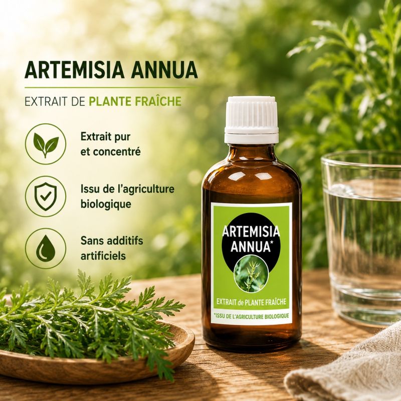 ARTEMISIA ANNUA* 50ml AVEC ALCOOL macération de plante fraiche - origine Europe * issu de l'agriculture biologique