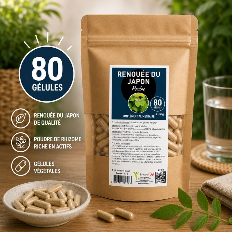 RENOUEE DU JAPON* - 80 gelules 410mg -*de qualité contrôlée - Santerel
