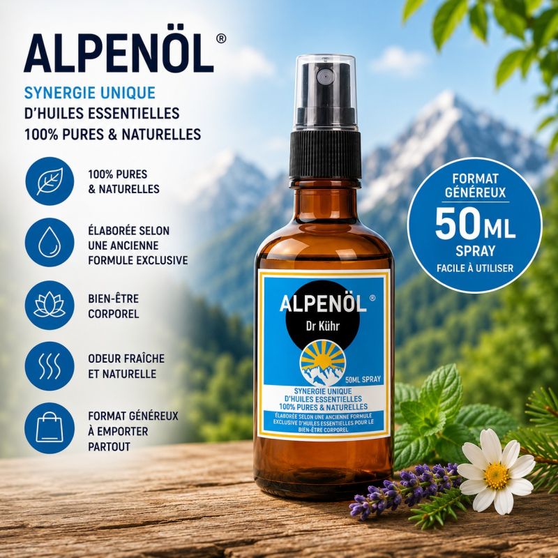 ALPENOL spray 50ml – Synergie de 11 huiles essentielles du Dr KUHR