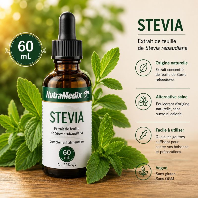 Stevia 60 ml – NutraMedix : douceur sans sucre & soutien métabolique