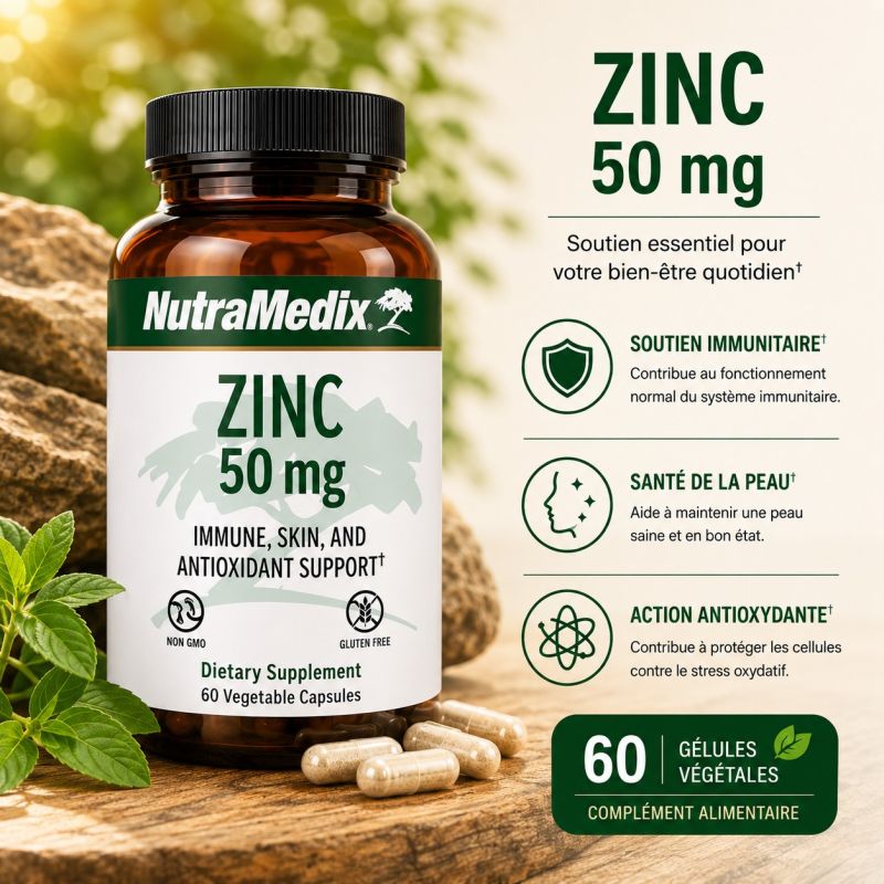 ZINC 50mg - 60 CAPSULES - Nutramedix