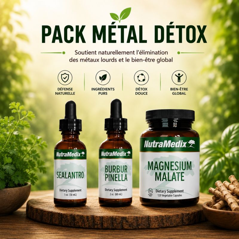 ack METAL DETOX - Nutramedix - 1x Burbur Pinella, 1x Magnesium Malate, 1x Sealantro