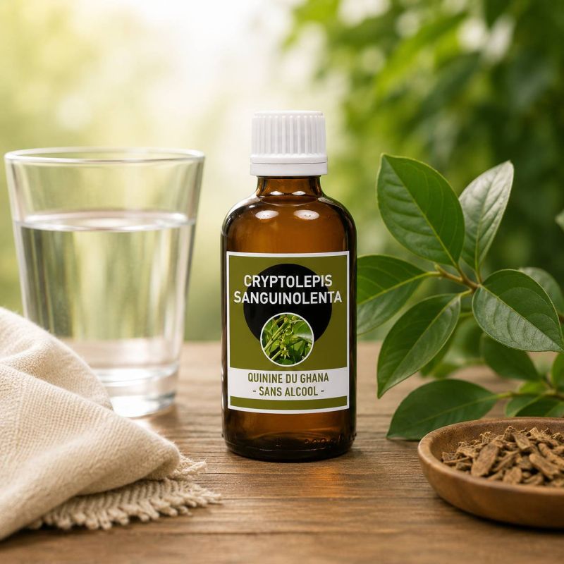 CRYPTOLEPIS SANGUINOLENTA 100ML  Macération de plante SANS ALCOOL - quinine du Ghana