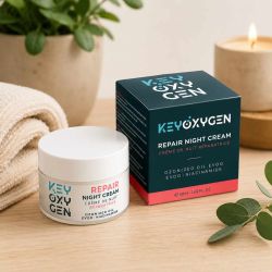 Keyoxygen® Night Repair Cream 50 ml - CREME REPARATRICE à l'huile ozonée & Acide hyaluronique