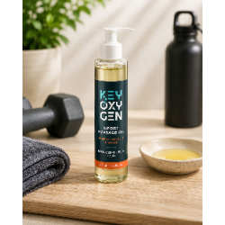 KEYOXYGEN SPORT MASSAGE OIL 500ML -HUILE DE MASSAGE OZONEE & HUILE DE CBD