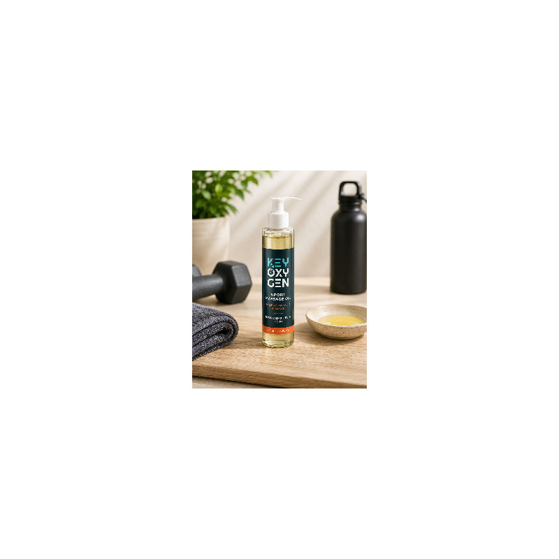 KEYOXYGEN SPORT MASSAGE OIL 500ML -HUILE DE MASSAGE OZONEE & HUILE DE CBD