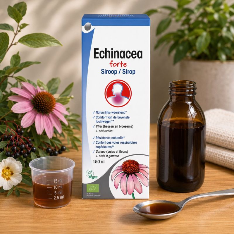 SIROP ECHINACEA FORTE BIO 150ml avec sureau et ciste a gomme